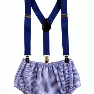 IMEKIS First Birthday Outfit Cotton Suspenders Boys Party-0