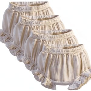 Baby Bloomers Cotton Linen White Diaper Cover Unisex Infant-0