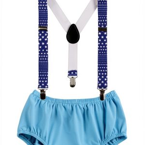 IMEKIS Boys Birthday Outfit Cotton Suspenders First Birthday-0