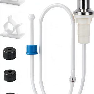 Sink Soap Dispenser Extension Tube Kit Flyhigter 39in Steel White-0